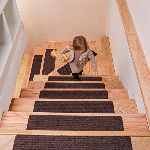 MBIGM 8" X 30" (15-Pack) Non-Slip Carpet Stair Treads Non-Skid Safety Rug Slip