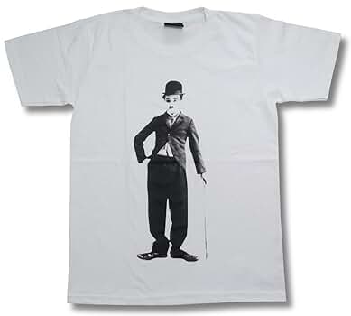 Amazon | [KTTGYRE] チャップリン 映画Tシャツ 白 Charles