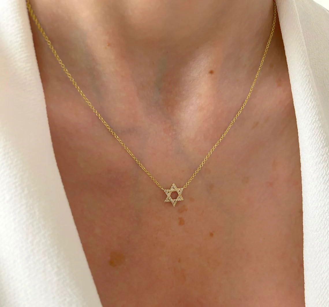 Gold Necklace for Women-14k Gold Plated Infinity Necklace Star Of David Necklace Evil Eye Cross Pendants Heart Dainty Gold Necklace For Women - Image 8