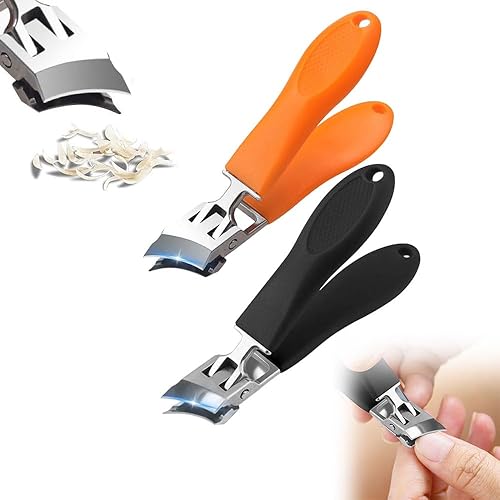 Cortaúñas inclinadas antisalpicaduras con apertura ancha de mandíbula, cortaúñas para uñas encarnadas, cortaúñas curvadas para uñas gruesas (mezcla