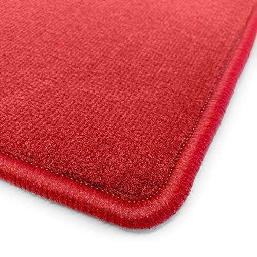 online-fussmatten Q103_OFM_09492 Fein-Velours Autoteppiche in Rot, Randfarbe Rot - Fahrzeugtyp in...