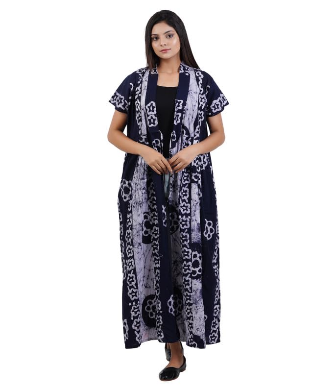 Image of MENMAII Housecoat /Bathrobe[L-4XL] - Full Open Multipurpose Night Gown -a Kind of Adaptive Clothing with Pocket for Women |Full /Calf Length Cotton
