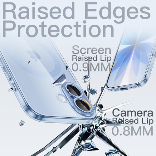 Image of JETech Magnetic Slim Case for iPhone 17 6.3-Inch Compatible with MagSafe, Camera Lens Full Protection, Ultra-Thin Lightweight Clear Minimalist Protective Phone Cover (Mist Blue)
