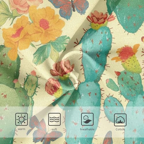 Wusikd Cactus Butterflies Girls' Underwear Cotton Flowers Girls Briefs Soft Toddler Underwear 2T3