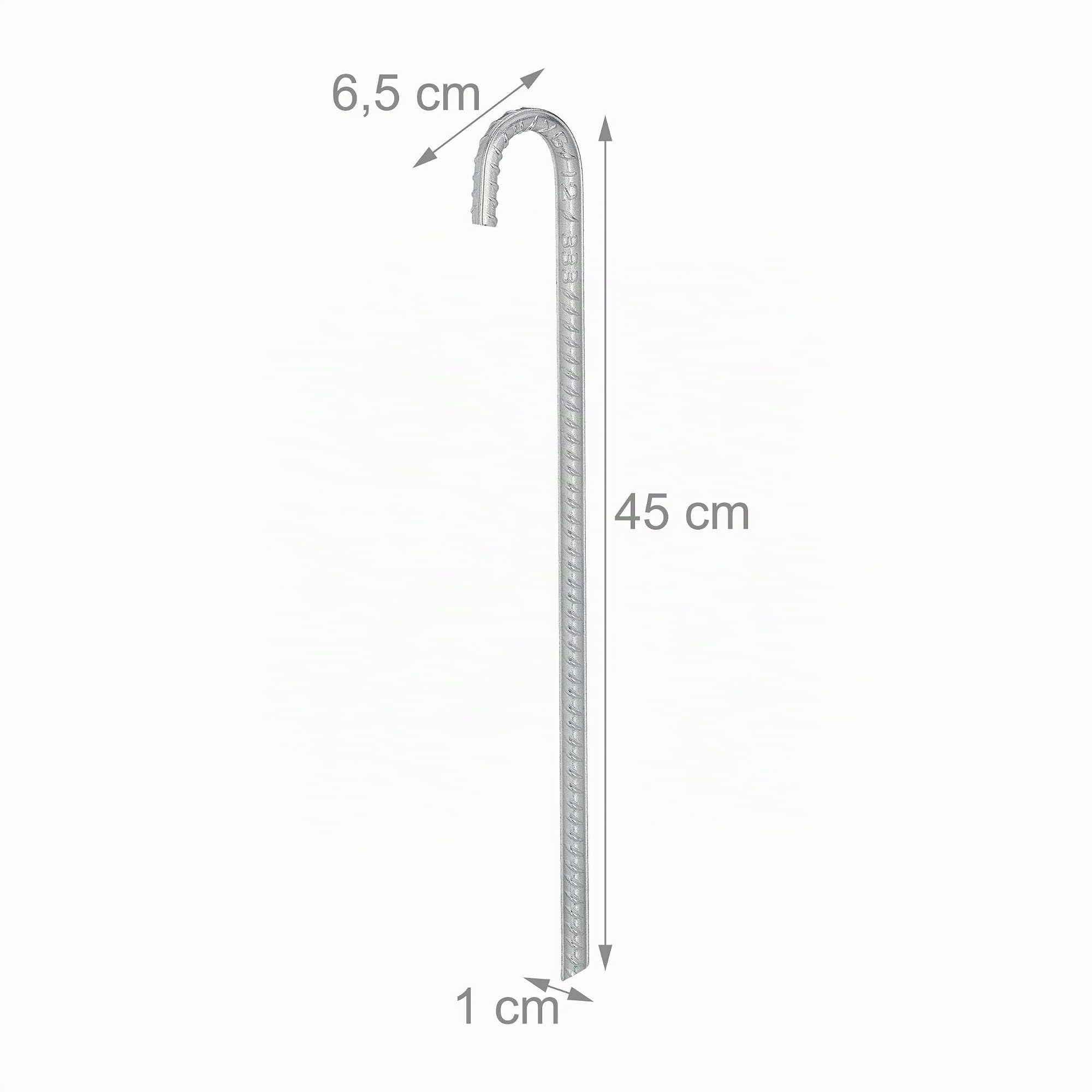 Relaxdays Picchetto di Ancoraggio, Set da 10, Puntali XL, Padiglioni e Trampolini, Acciaio Zincato, L: 45 cm, Argento