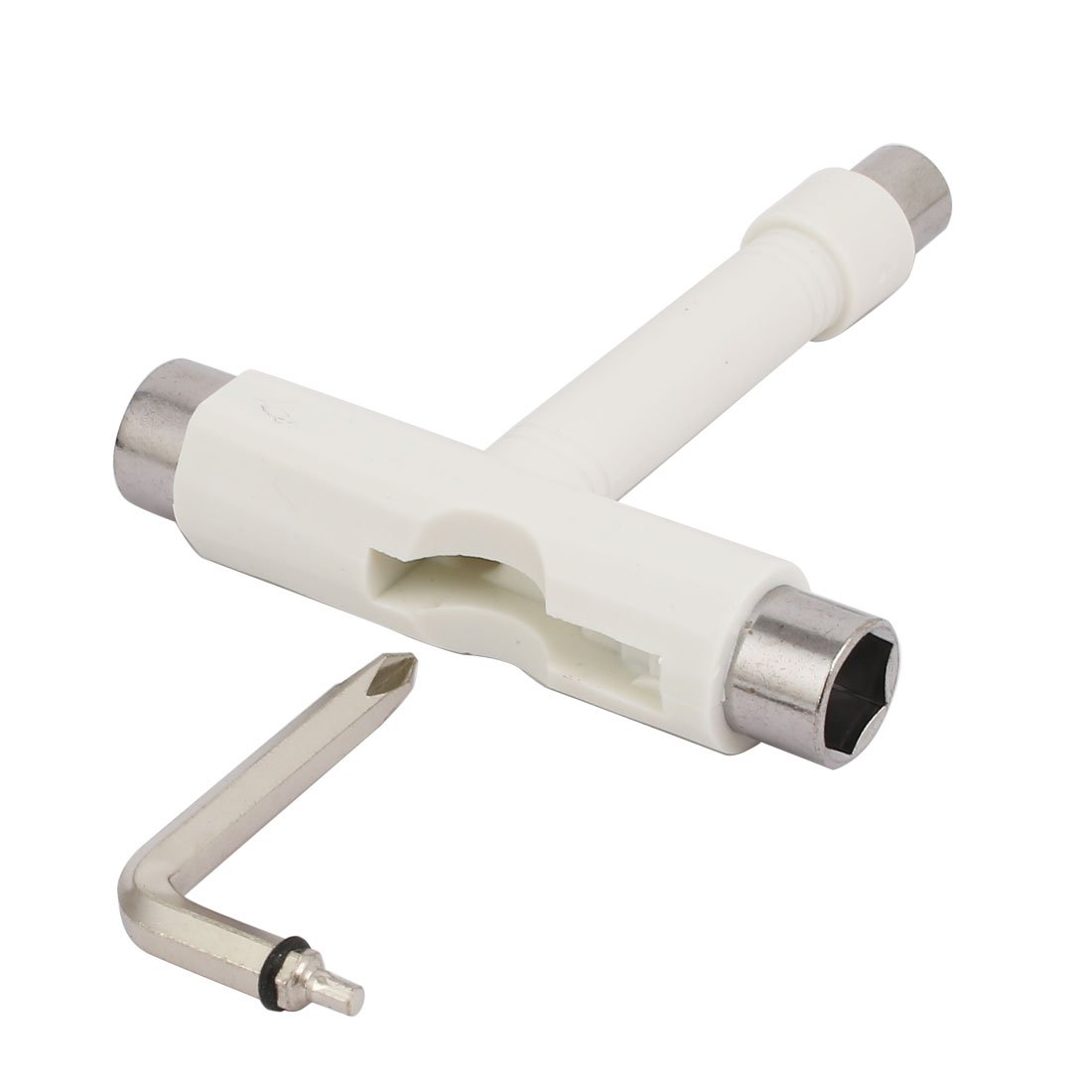 Aexit Hex Socket hand operated tools Skateboard Roller Spanner T Wrench Hand Tool White Model:98as518qo521