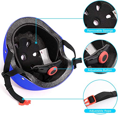 Image of Adjustable Helmet for Ages 3-16 Kids Toddler Boys Girls Youth,Protective Gear with Elbow Knee Wrist Pads for Multi-Sports Skateboarding Bike Riding Scooter Inline skatings Longboard Roller Skate