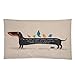 Broadroot Housse de Coussin en Coton Épais Motif Créatif de Dessin Animé Teckel - 30 x 50 cm