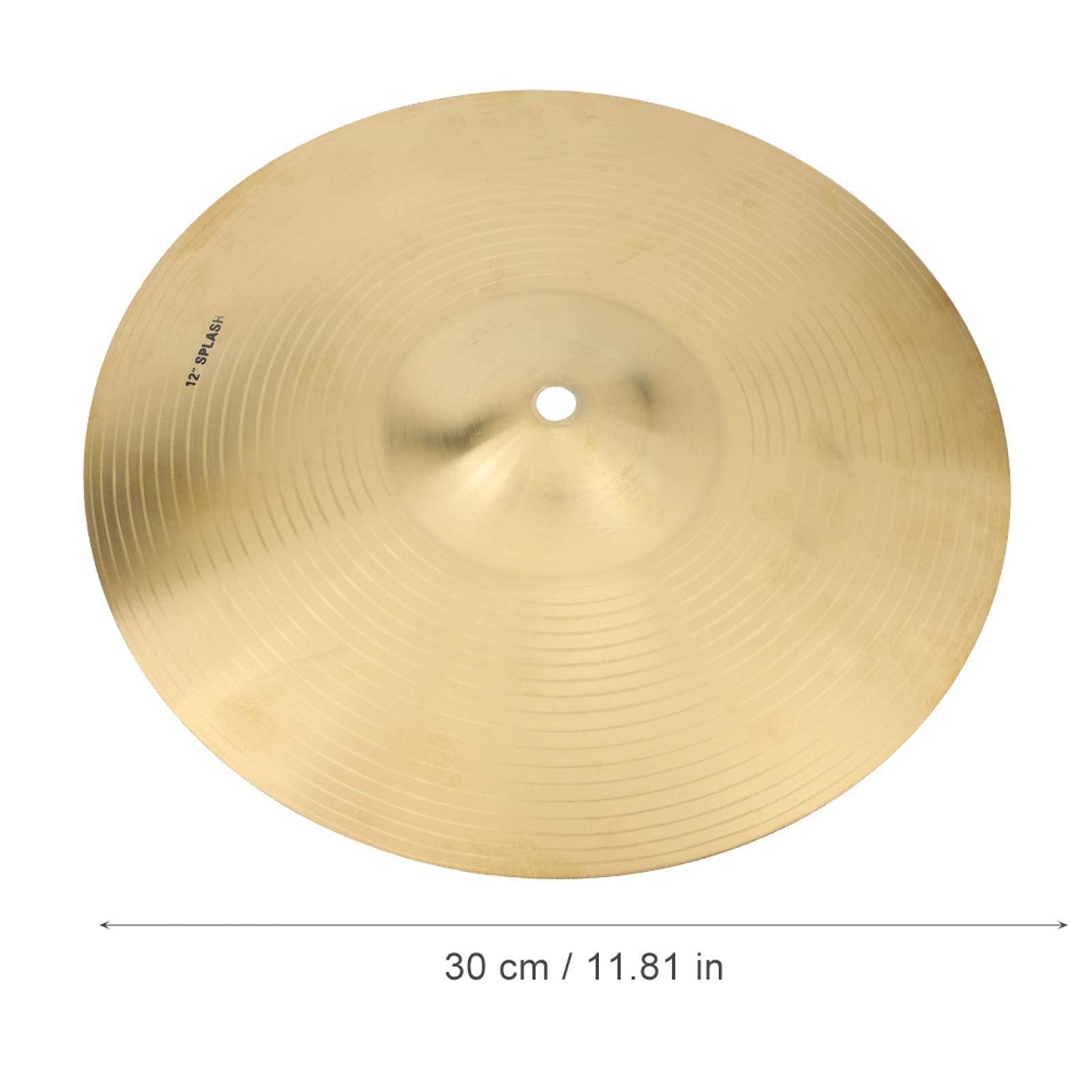Splash Cymbal, 12 Zoll/30cm elektronisches Messing Crash Becken Musikinstrument Zubehör Becken Effekt Stack heller Aufprallklang Konzertband Handbecken Hi Hat Crash Cymbal für Schlagzeug Konzertband