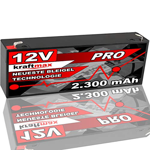 kraftmax Industrial Pro Bleiakku [ 12V / 2,3Ah ] AGM Hochleistungs- Blei Akku der Neusten Generation
