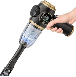 HpLive Aspirador portátil para coche con pantalla digital, potencia de succión de 4000 – 4500 Pa, 55 W, carga USB, aspiradora de mano para coche y hogar (negro)