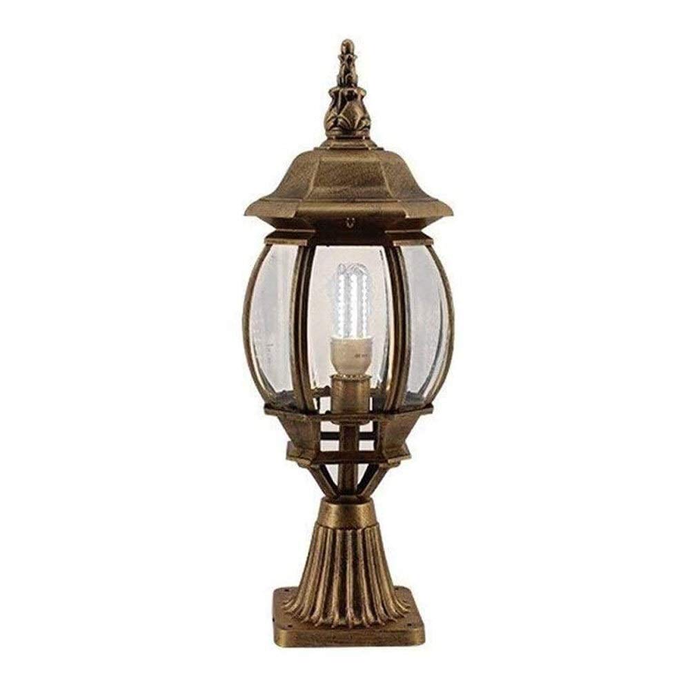 QUSYZD Vintage Classical Courtyard Lighting Fixture European Outdoor Waterproof E27 Post Lamp Garden Community Square Wall Column Lamp Villa Garden Yard Door Pillar Light Lante,