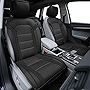 FH Group Car Seat Covers Front Set Black Faux Leather Car Seat Cushions - Car Seat Covers for Low Back Seat, Universal Fit, Automotive Seat Covers, Airbag Compatible Car Seat Cover for SUV, Sedan