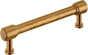 Signature Hardware 954060-5116 Lazzara 5-1/16 Inch Center to Center Hammered Bar Cabinet Pull - Brushed Gold