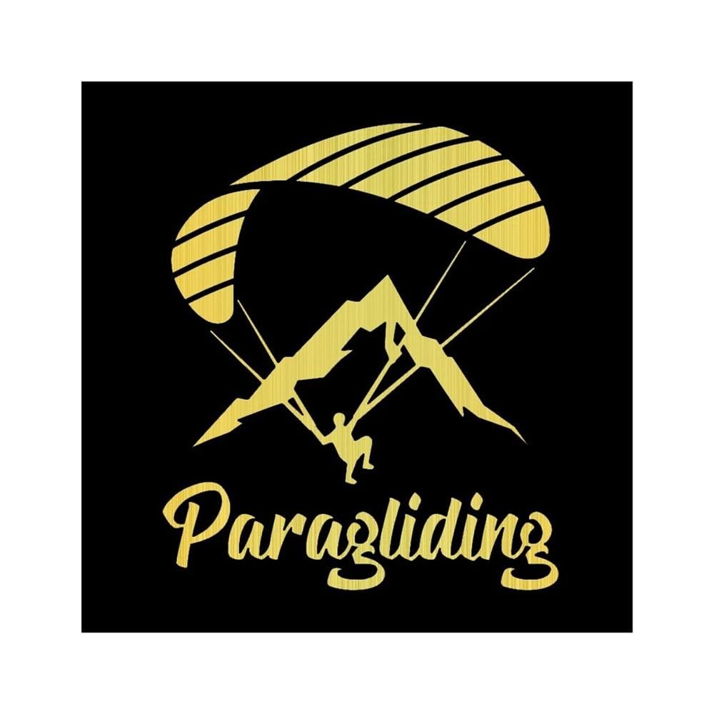 Bertdcx Gold Auto Accessory Car Stickers Vinyl Decal Paraglider Paragliding Motorcycle Decorative Accessories(Gold)