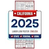 2025 California State and Federal Labor Law Poster, Space-Saver Slim Design, Perfect Display for Any Office Space, All-in-One Mandatory Notices Included, Eco-Friendly Premium Paper - English 16'x40'
