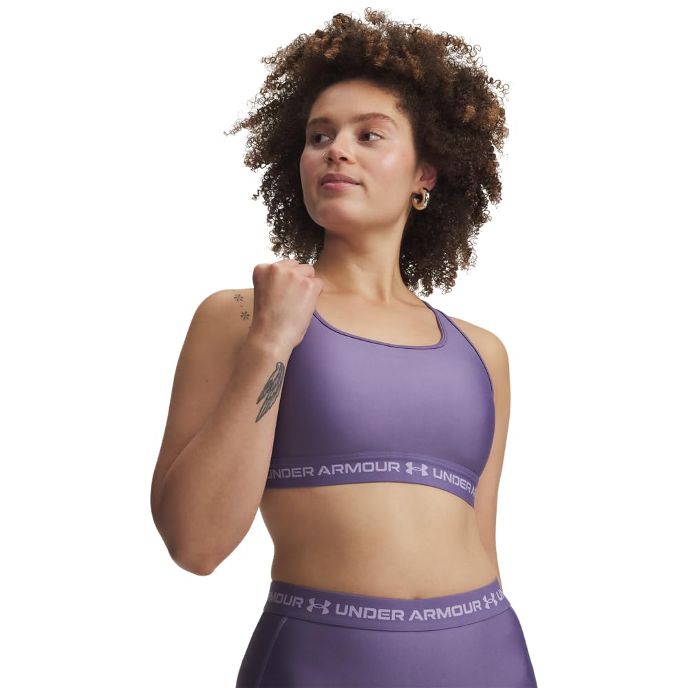 Under Armour Women's Crossback Medium Impact Sports Bra - Purple Luxe - 8 (XS)