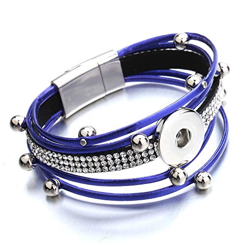 6pcs PU Bracelet Bangle Snap Button Bracelet Punk Multilayer Bangle for 18mm Snap Button Jewelry4