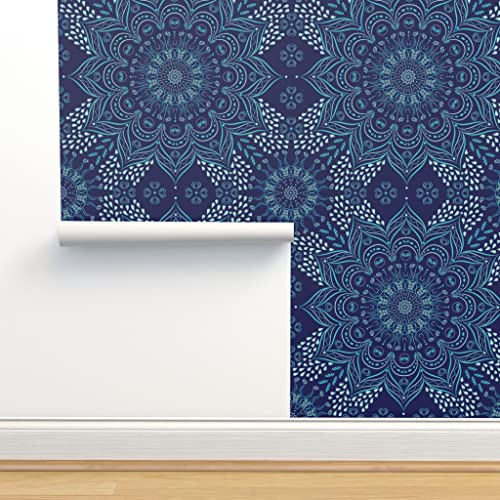 Bring a Natural Feel to Your Home with the Best Navy Blue Flower Wallpaper