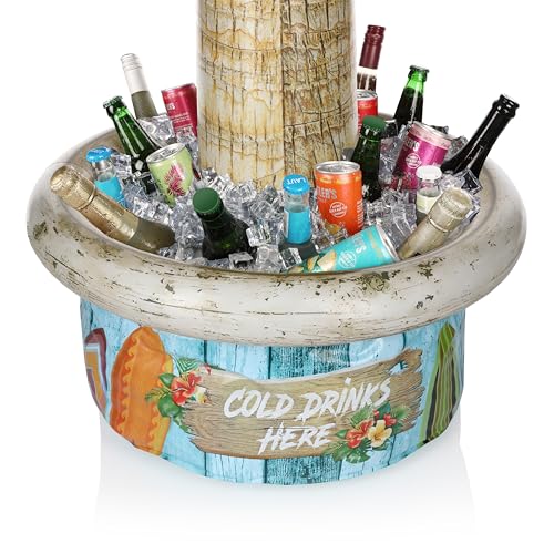 FunX Aufblasbare Palme Getränkekühler - Party und Festival Accessoire im Beach Look - Ideal für Gartenparty, Sommerparty oder Poolparty - 94 x 90 cm