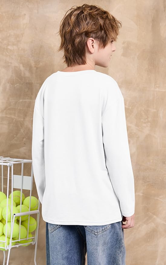 ZDC Kids Boys Long Sleeve T Shirts Crewneck Tops Fashion Basic Tee Clothes 5-14 Years3