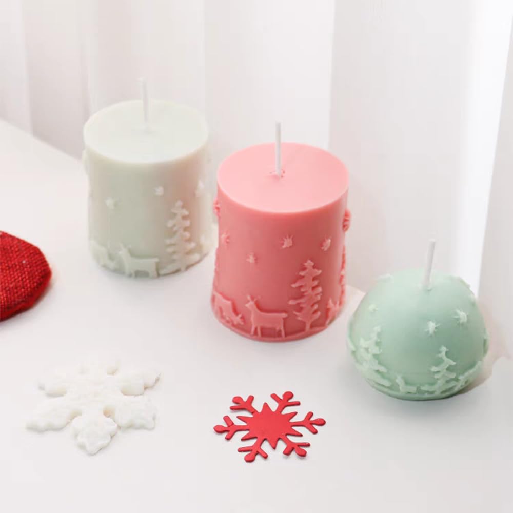 Moules à Bougie Silicone En Forme D’élan De Noël - Lot De 2 - 3D Résistant à La Chaleur - Pour Bougies, Résine, Décoration DIY