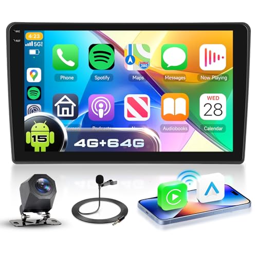 VECHTEL 4G+64G Autoradio Android 15 pour VW Touareg 2003-2010, 9'' in-Cell HD Écran Tactile avec Carplay Android Auto sans Fil, Radio Auto Soutien GPS Wi-FI...