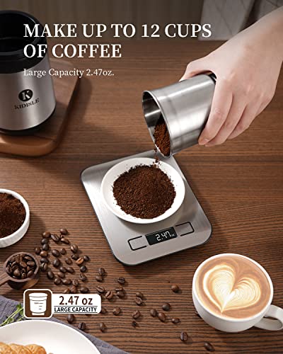 Kidisle Coffee Grinder Electric, Herb Grinder, Spice Grinder, Coffee Bean Grinder, Espresso Grinder With 2 Removable Stainless Steel Bowl,Silver #TOP5