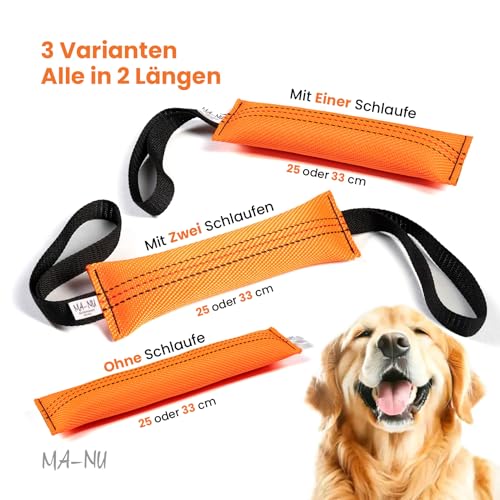 MA-NU Interaktives Spielzeug für Hunde, sehr Robustes Spielzeug für die Ausbildung, zum Üben von Apportieren und Tauziehen entwickelt. Ohne Schlaufe (33 cm)