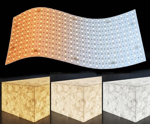 VALIKIY 1-Pack LED Backlight Sheet 24V 36W 1800-6500K White 19.3X9.6 inches Each Unit Dimmable Flexible LED Panel Sheet for Backlit Translucent Stone/Marble/Onyx/Quartz Countertops Walls