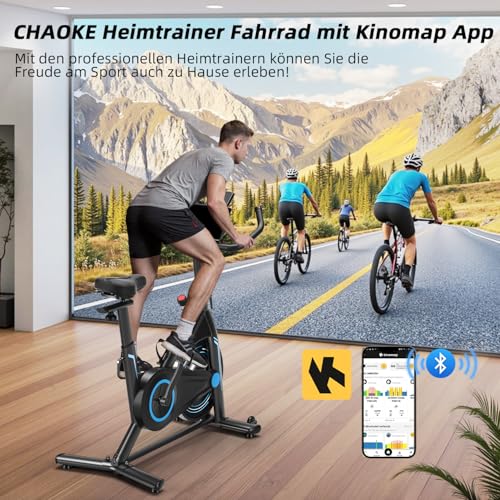 Heimtrainer Fahrrad mit App, CHAOKE Profi Ultra-Leiser Indoor-Hometrainer mit Magnetwiderstand, Ergometer Heimtrainer mit V-Stabil-Basis, Superweichem und Atmungsaktivem Sitz, Bis 160KG โ Bild 5