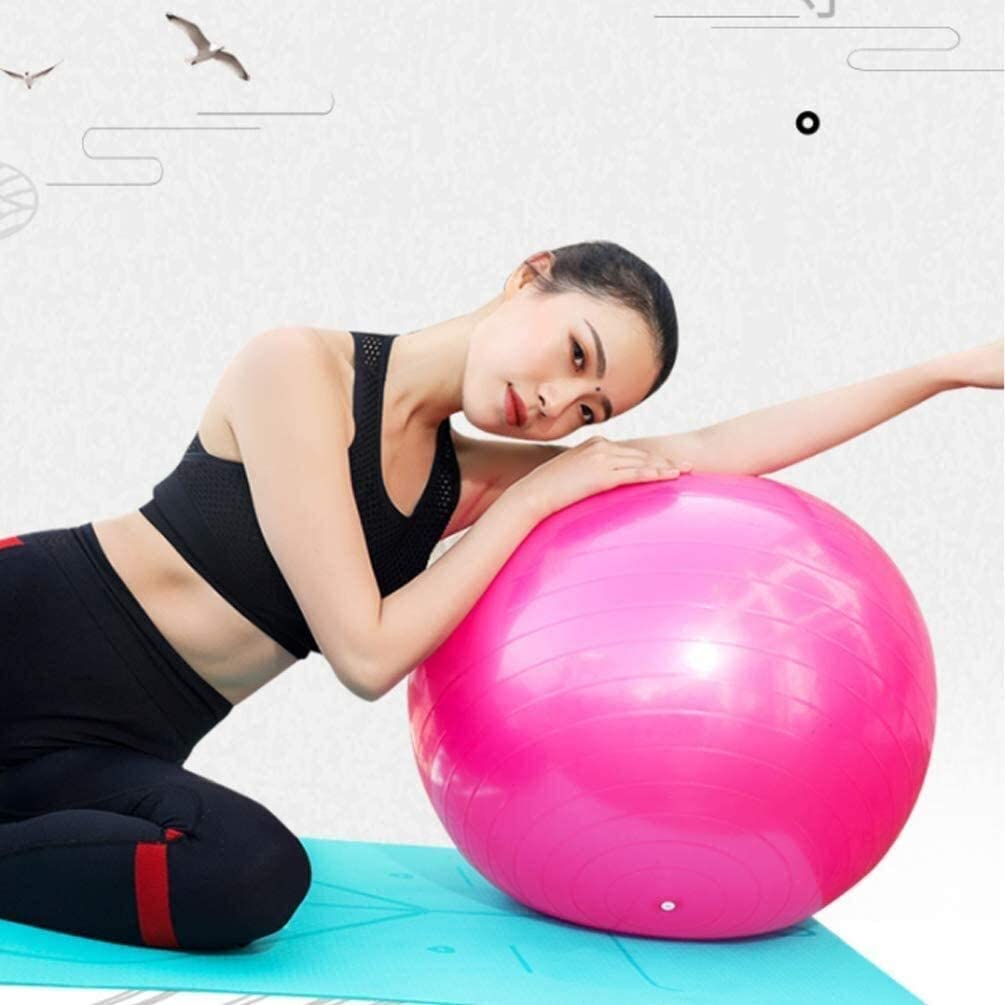Piłka Fitness Joga Pilates Piłka Z Pompą Powietrza, Home Office Fitness Trening Równowagi Odchudzanie Piłka Pomocy Porodowej(Blu,55cm)