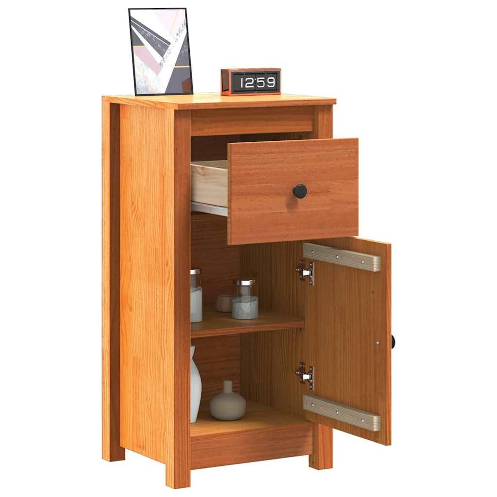 Set di 2 credenze in legno massello marrone cerato, 39 x 34,5 x 80