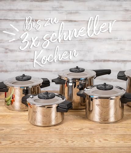 Image of Kuhn Rikon Duromatic Classic NEO 5 L Side-Handle Pressure Cooker - Swiss-Made, Ultra-Fast & Energy-Efficient, Thick Super-Thermic Base, Safe & Durable