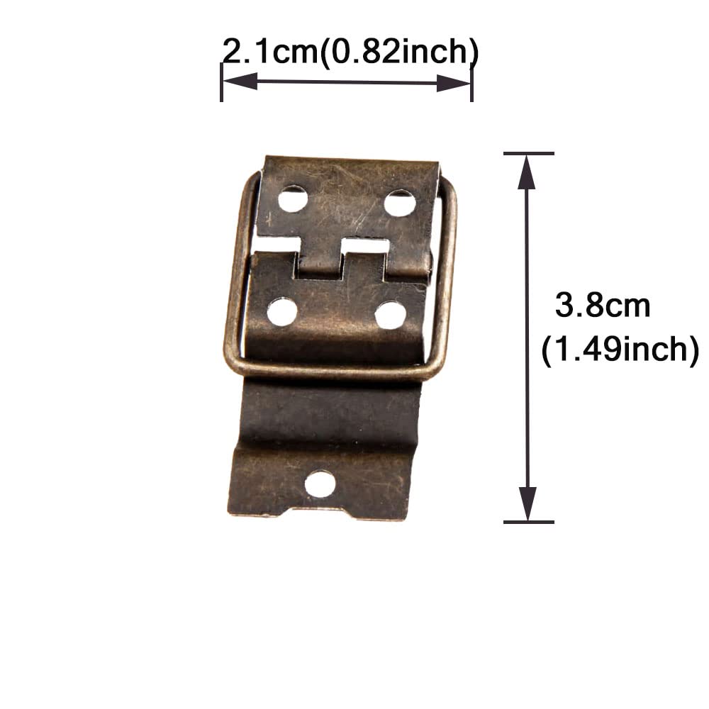 Dophee 4Pcs 38x21mm Antique Jewelry Box Door Spring Hinges Gift Wood Chest Hardware Hinge 4
