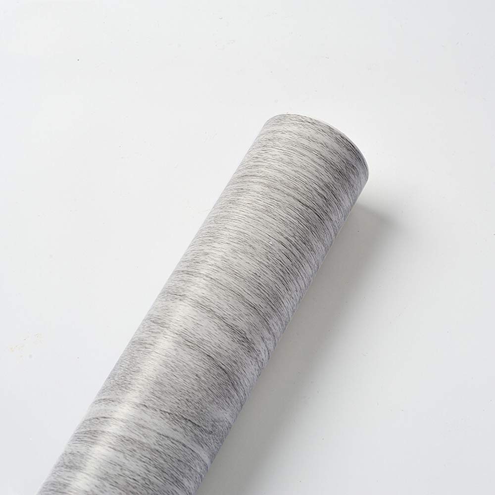 17.7in×236in Wood Peel and Stick Wallpaper Self-Adhesive Removable Wall Paper Decorative Wall Covering Vintage Wood Panel Faux Distressed Wood Plank Wooden Grain Film Vinyl Decal Roll (Grey)