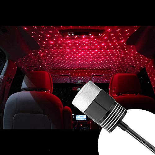 TOMORAL Romantic Auto Roof Sakura Projector Lights, Portable Night Lamp Decorations for Car, Ceiling, Bedroom, Party and More (Red)