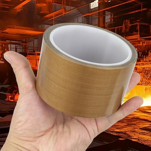 Image of BOMEI PACK PTFE Glass Cloth Tape, 2.2 inchx 33 ft High Temperature PTFE Tape Abrasion Resistant Surface Protection for Vacuum Sealer Machine, Hand Impulse Sealers Insulation Coated