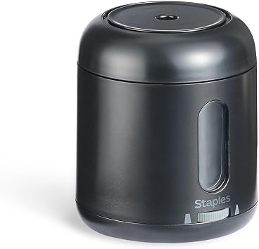 Staples Dual Powered Pencil Sharpener, Black, Electric/Battery