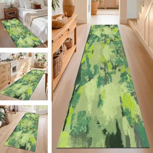 Tapis de cuisine devant évier lavable vert et violet 60x250 cm - 2