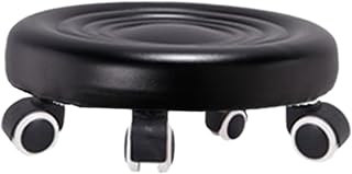 Qianly Universal Wheels Stool, Pedicure Stool Makeup Low Noise Low Roller Seat, 360° Rotating Rolling Stool for Barber Shop Salons Fitness Office, Black