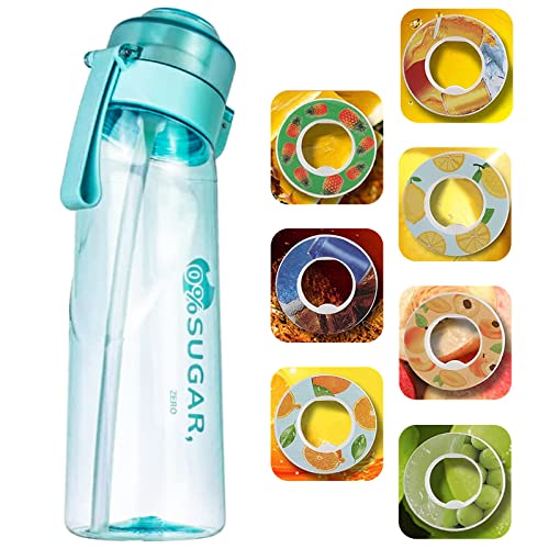 2023 New Fruit Fragrance Water Bottle With Straw, 650ml Sports Air Water Bottle BPA Free Starter up Set Drinking Bottles Flav