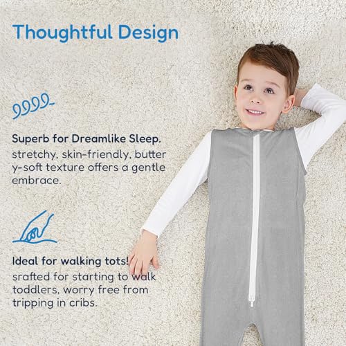 Image of TotAha Toddler Sleep Sack with Legs, 0.5 TOG Light and Soft Baby Sleeping Bag, Walker Sleep Sack for Babies 12-24M, 2T-3T