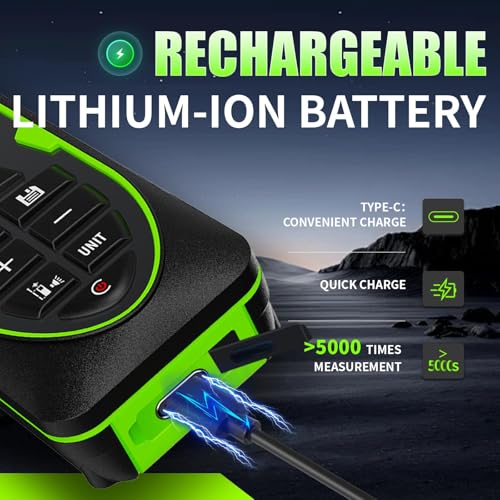 Image of Laser Measure Rechargeable,Green Beam 196FT Laser Measurement Tool with Angle Senser,Backlit LCD Laser Distance Meter Ft /in /M Unit Switching and Mesaure Distance Area Volume,Pythagorean Mode