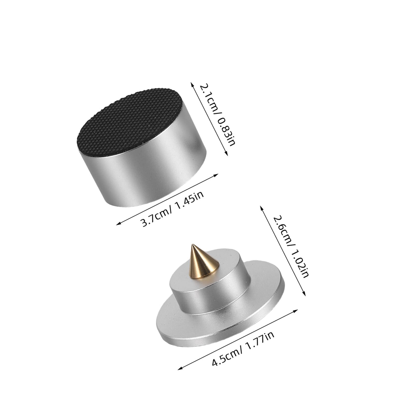 Piedini Isolamento Antivibrazione in Lega di Alluminio e Gomma per Altoparlanti 4 Pezzi per Chiarezza Audio Migliorata e Posizionamento Preciso, Adatti a Vari Ambienti e Studi