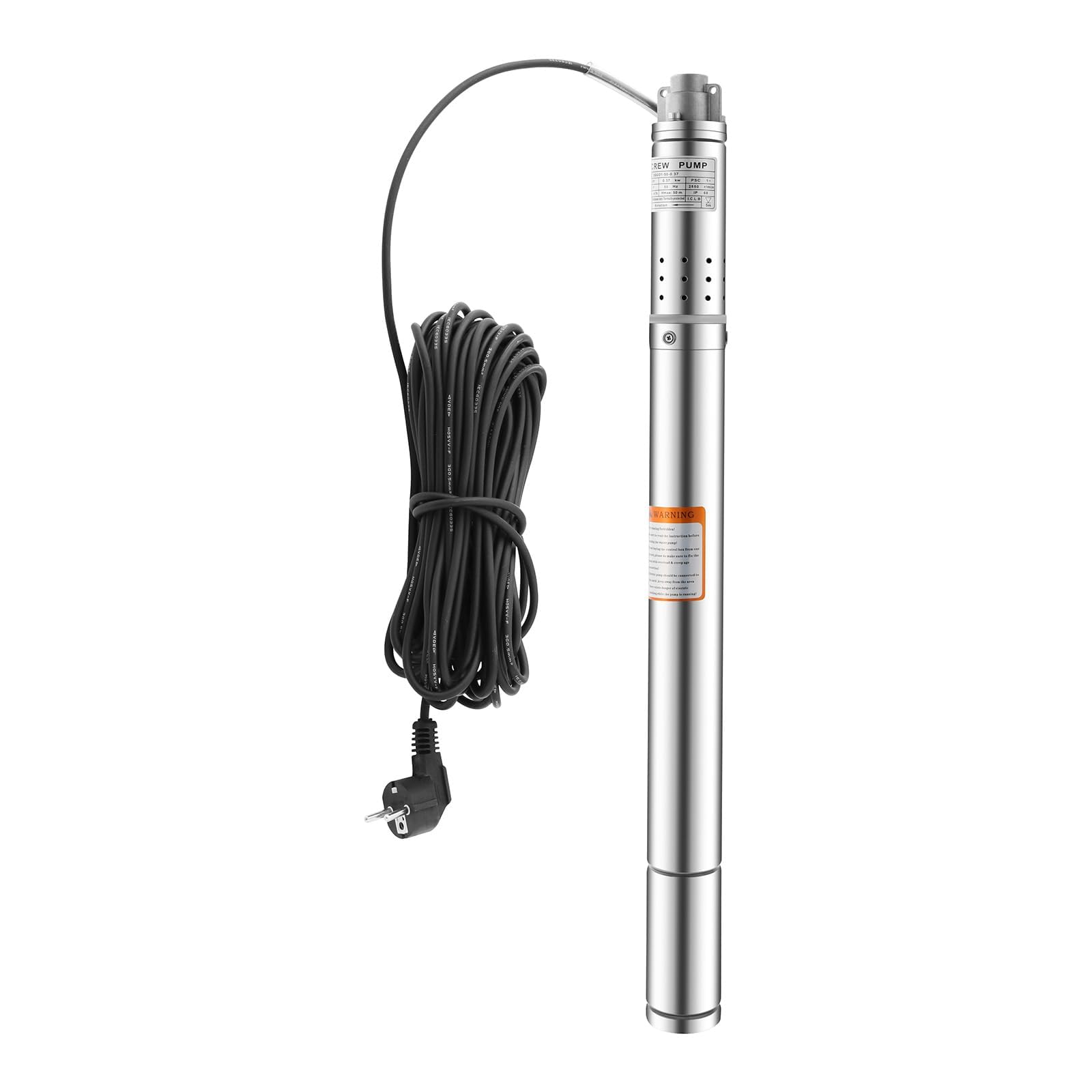 Pompa per acque profonde in acciaio inox, 370 W, profondità di immersione max. 35 m, portata 1000 l/h, pompa per fontana, pompa da giardino per irrigazione giardino