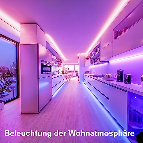 VKH LED Strip 5m, LED Streifen 5m Selbstklebend Bluetooth RGB LED Band mit Fernbedienung und APP, LED Lichterkette LED Beleuchtung Leds für Zimmer Gaming Party
