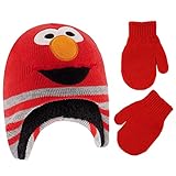 Sesame Street baby boys Toddler Winter Hat, Toddlers Mittens, Elmo Beanie for Ages 2-4 Cold Weather...