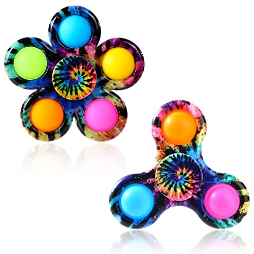 F.EASY.D Pop Fidget Spinners Toys 2Pack, Tie Dyed Push-Bubble Popper Fidget Spinner Set, Popping Sensory Fidget Spinner Pack Toys for Kids, Hand-Held Anxiety Stress Relief Toy for Austim(Navy Blue) F.EASY.D Pop Fidget Spinners Toys 2Pack, Tie Dyed Push-Bubble Popper Fidget Spinner Set, Popping Sensory Fidget Spinner Pack Toys for Kids, Hand-Held Anxiety Stress Relief Toy for Austim(Navy Blue)