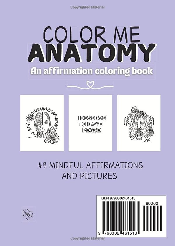 Inspirational Coloring Book for Adults: An Affirmation Coloring Book for Stress Relief Science Lover Gifts - Mini Stocking Stuffer Gifts Anatomy (5x7) image 3